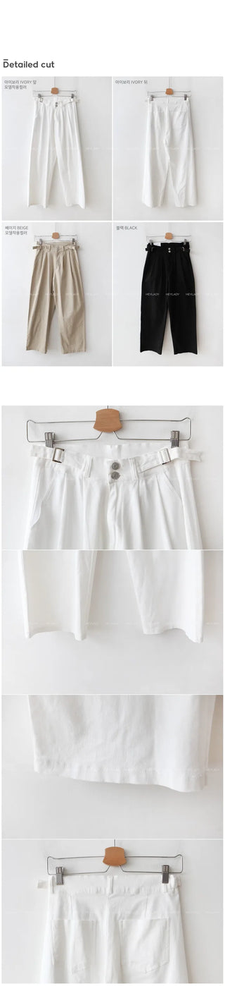 Buckle Cotton Pants