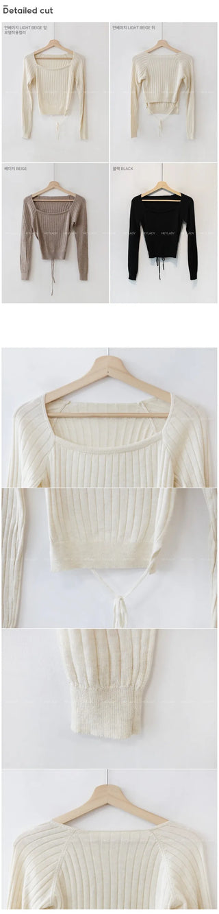 Square back ribbon knit