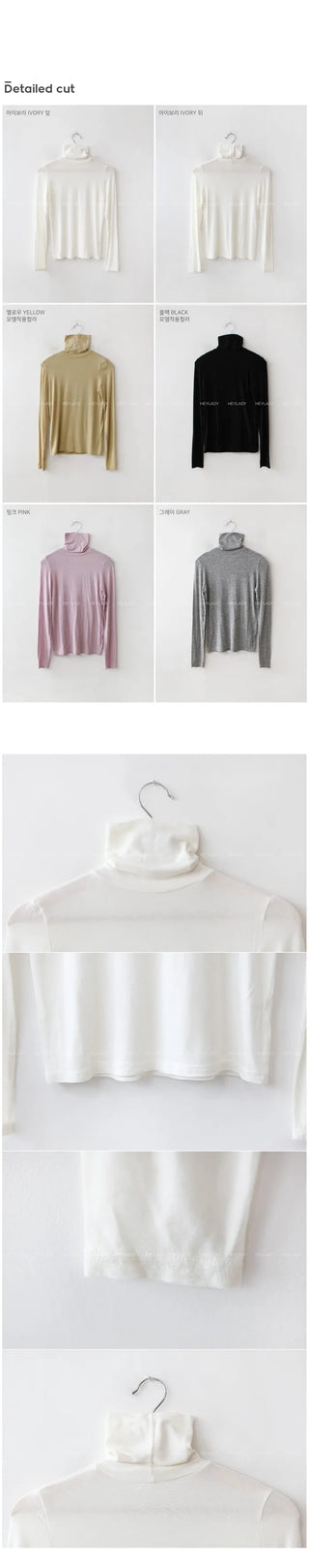 Wool turtleneck long-sleeved T-shirt