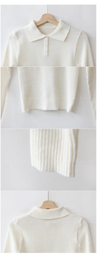 Ribbed collar knit