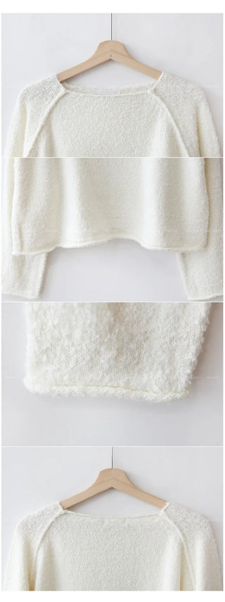 Boucle Boat Neck Knit