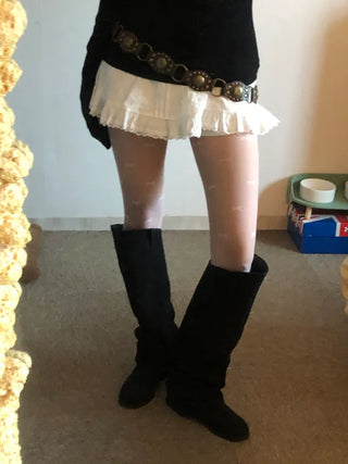 Flared skirt with ribbon