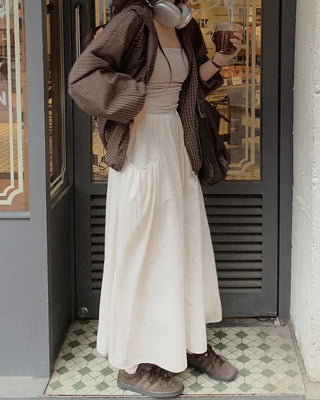 Daily elastic waist skirt