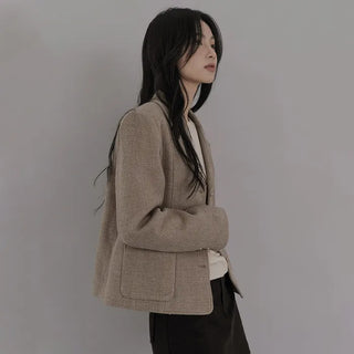 Gold button tweed jacket