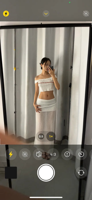 Sheer drape skirt