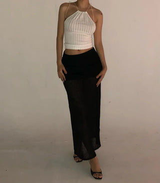 Sheer drape skirt