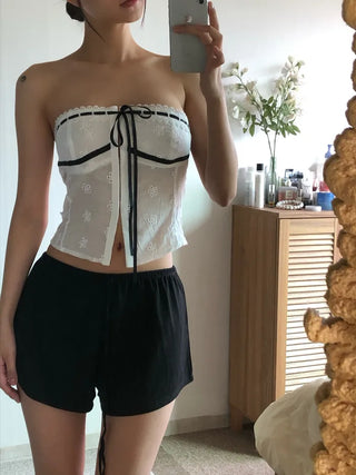Perforated Ribbon Top