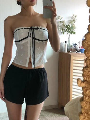 Perforated Ribbon Top