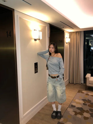 Cropped, asymmetrical sweatshirt
