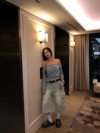 Cropped, asymmetrical sweatshirt
