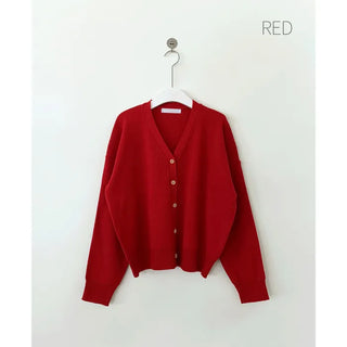 (10 colors) Autumn Layered V-Neck Loose Fit Knit Cardigan