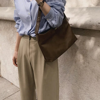 Autumn semi-wide wool slacks