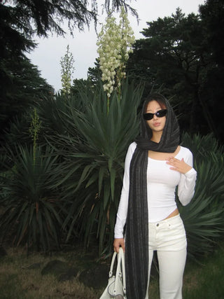 Mohair knit scarf