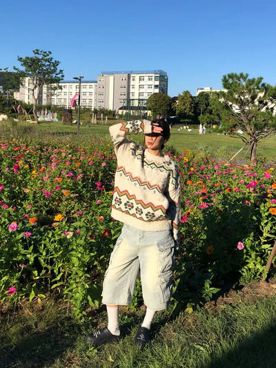 Vintage floral print sweatshirt