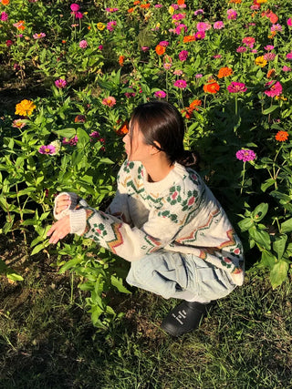 Vintage floral print sweatshirt