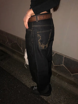 Straight Wide Denim Pants
