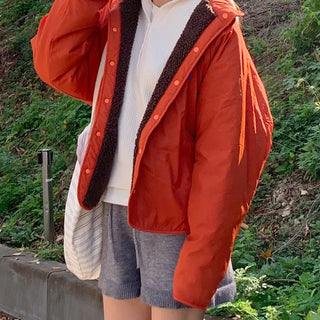 [3 colors] Bi-color reversible fleece dumble hoodie