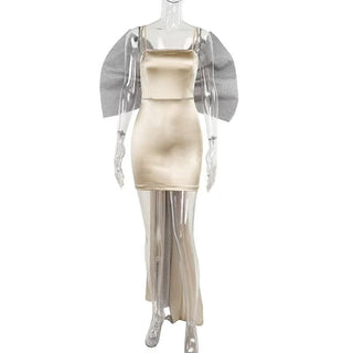 Bowknot applique glitter cami mini dress