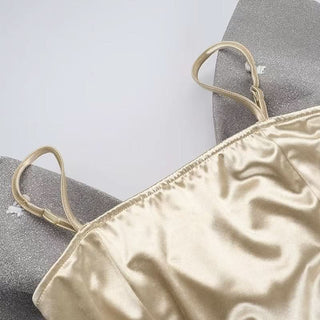 Bowknot applique glitter cami mini dress