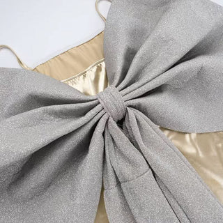 Bowknot applique glitter cami mini dress