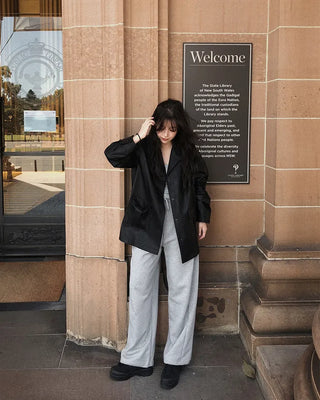 Vegan leather half trench coat