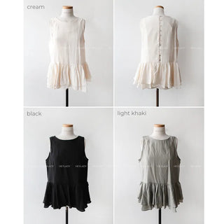 Frilled sleeveless blouse