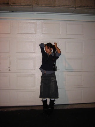 Mini denim skirt