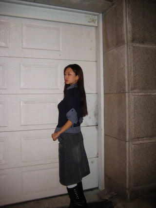 Mini denim skirt