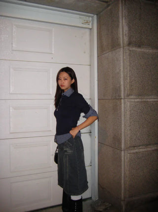Mini denim skirt