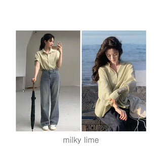 (short/long) Slim Cotton Shirt - 5 colors