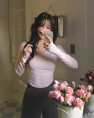 Round spandex T-shirt