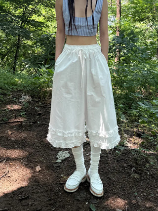 elly frill bermuda pants