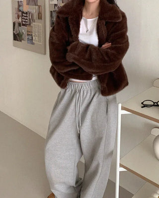 Basic color fur jacket (1 color)