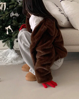 Basic color fur jacket (1 color)