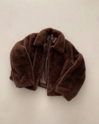 Basic color fur jacket (1 color)