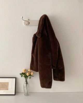 Basic color fur jacket (1 color)