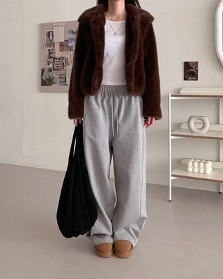 Basic color fur jacket (1 color)