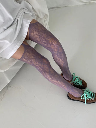 flower garter netting stocking