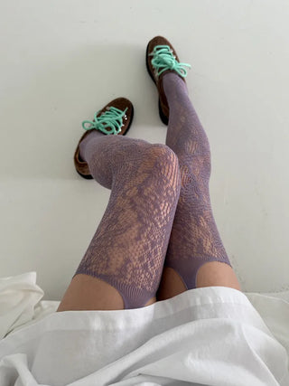 flower garter netting stocking
