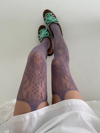 flower garter netting stocking