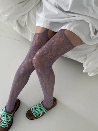 flower garter netting stocking