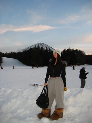 Fur long boots