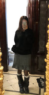 Wool herringbone mini skirt