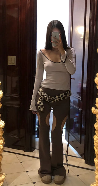 Leopard print belt
