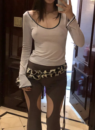 Leopard print belt