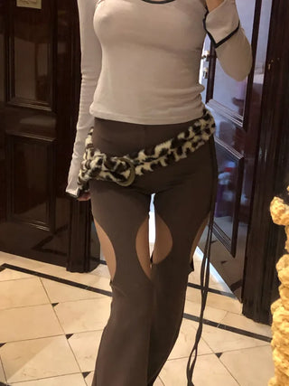 Leopard print belt