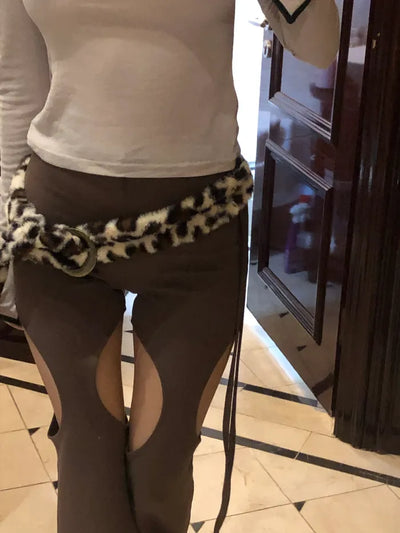 Leopard print belt