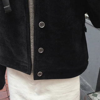 Corduroy fur jacket