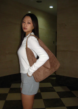 (4 colors) Suede Hobo Bag