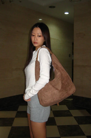 (4 colors) Suede Hobo Bag